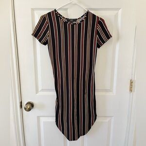 Vibe Black Striped Dress